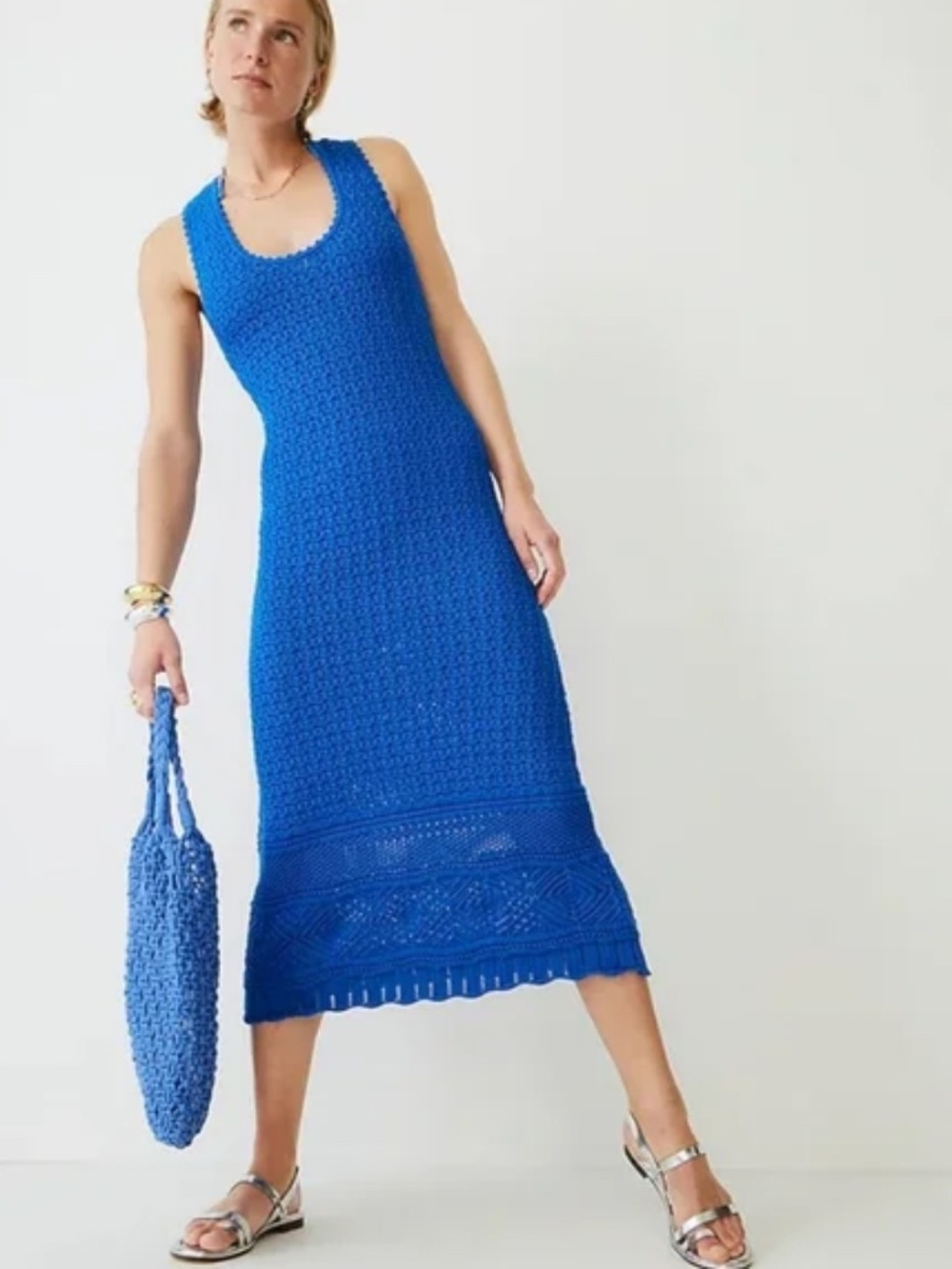 J. Crew Limited-edition crochet knit midi maxi sweater dress NWT